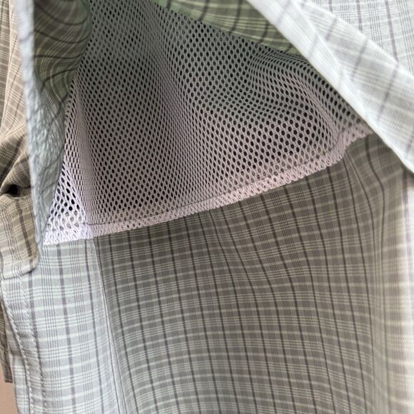 Men’s L.L. Bean Vented Fishing Outdoors Shirt Short Sleeve Green Plaid Sz M Reg - Picture 5 of 5